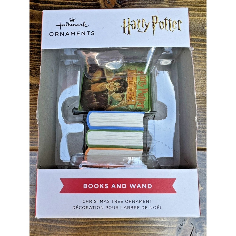 Hallmark Harry Potter Books & Wand Christmas Ornament Goblet of Fire Boxed
